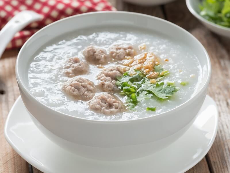Cháo tổ yến thịt bằm