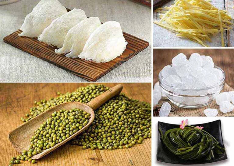 Nguyên liệu nấu cháo tổ yến đậu xanh