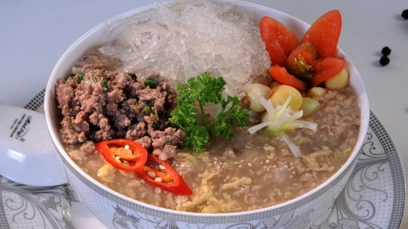 Cháo tổ yến thịt bò