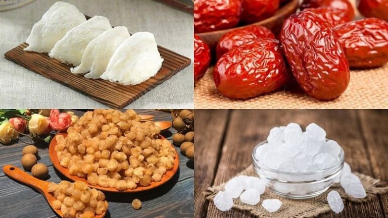 tổ yến chưng với đường phèn táo đỏ long nhãn